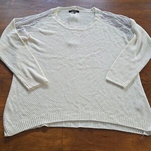 Simply Be Cream Lace Sleeve Sweater Size 2X